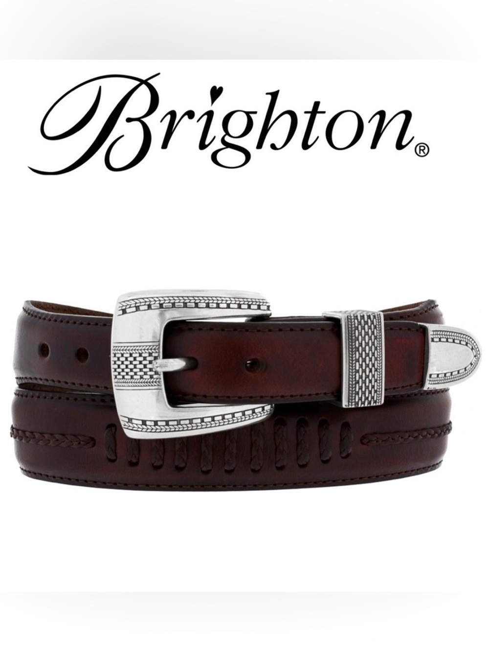 🤎 BRIGHTON 🤎Onyx Brown Leather Salina Taper Belt